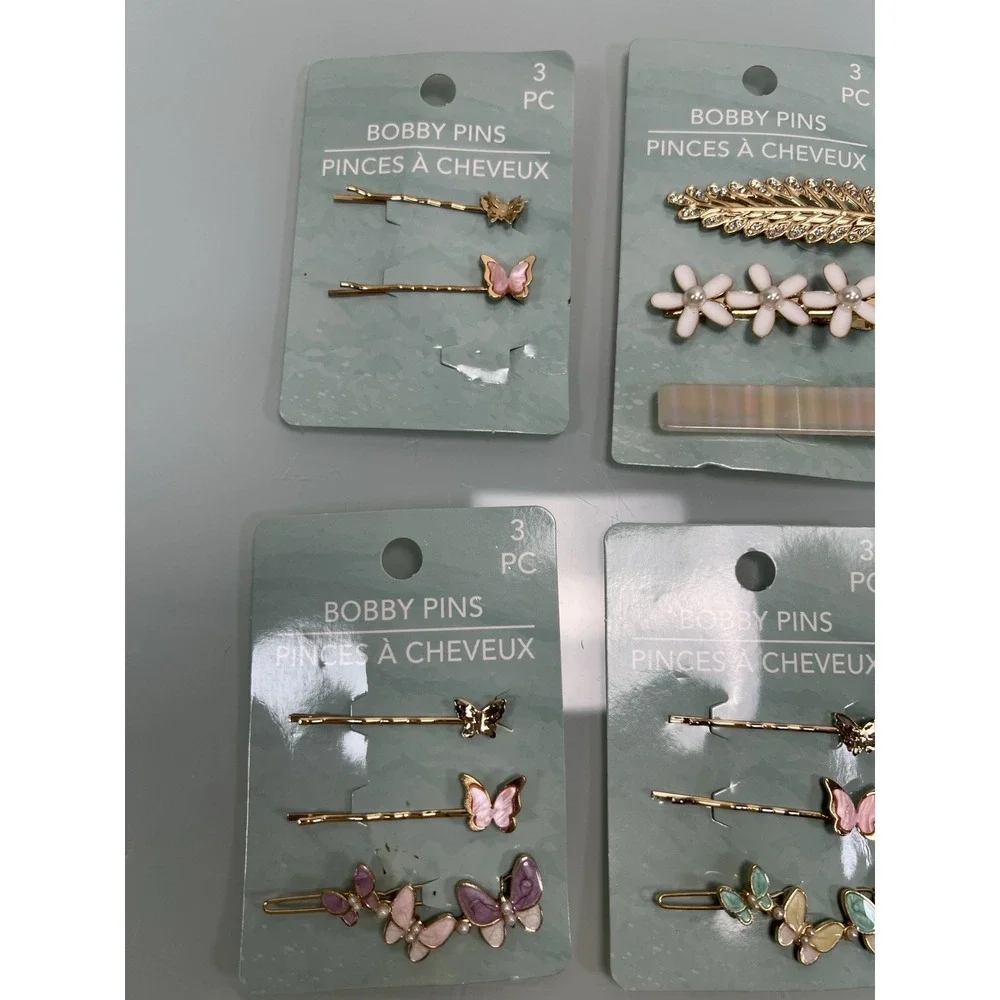 Large‎ Hair Accessory Lot Butterfly Floral Bobby Pins Barrettes New